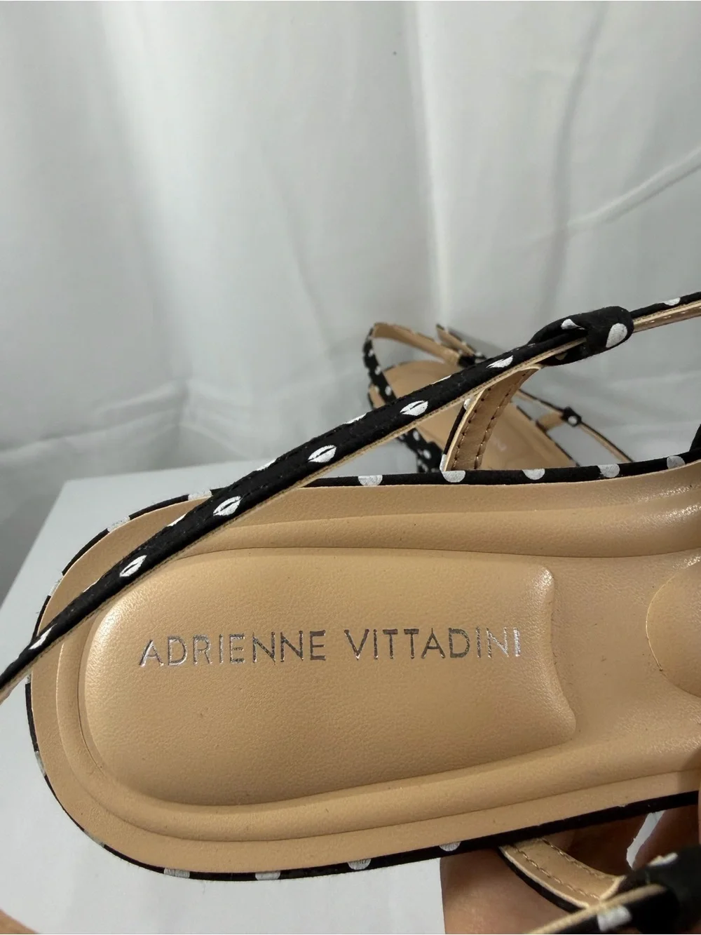 NWT Adrienne Vittadini Women’s Size 10 Black and White Polka Dot Pump Heels